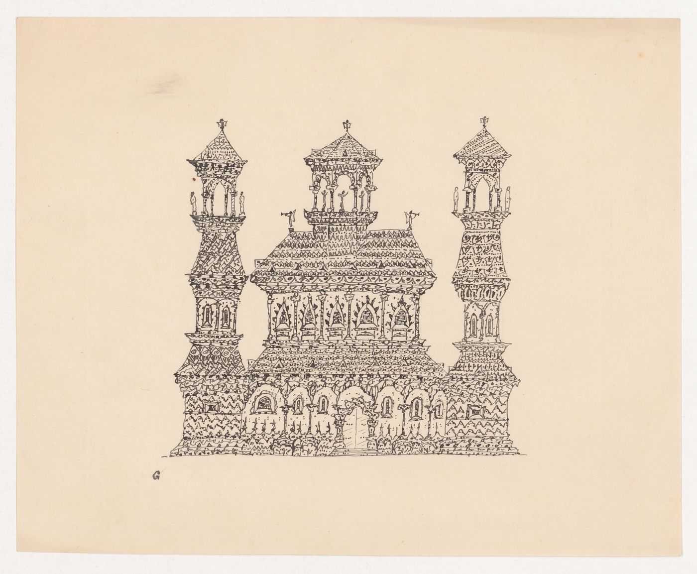 Visionary design for the front elevation of a Protestant church
