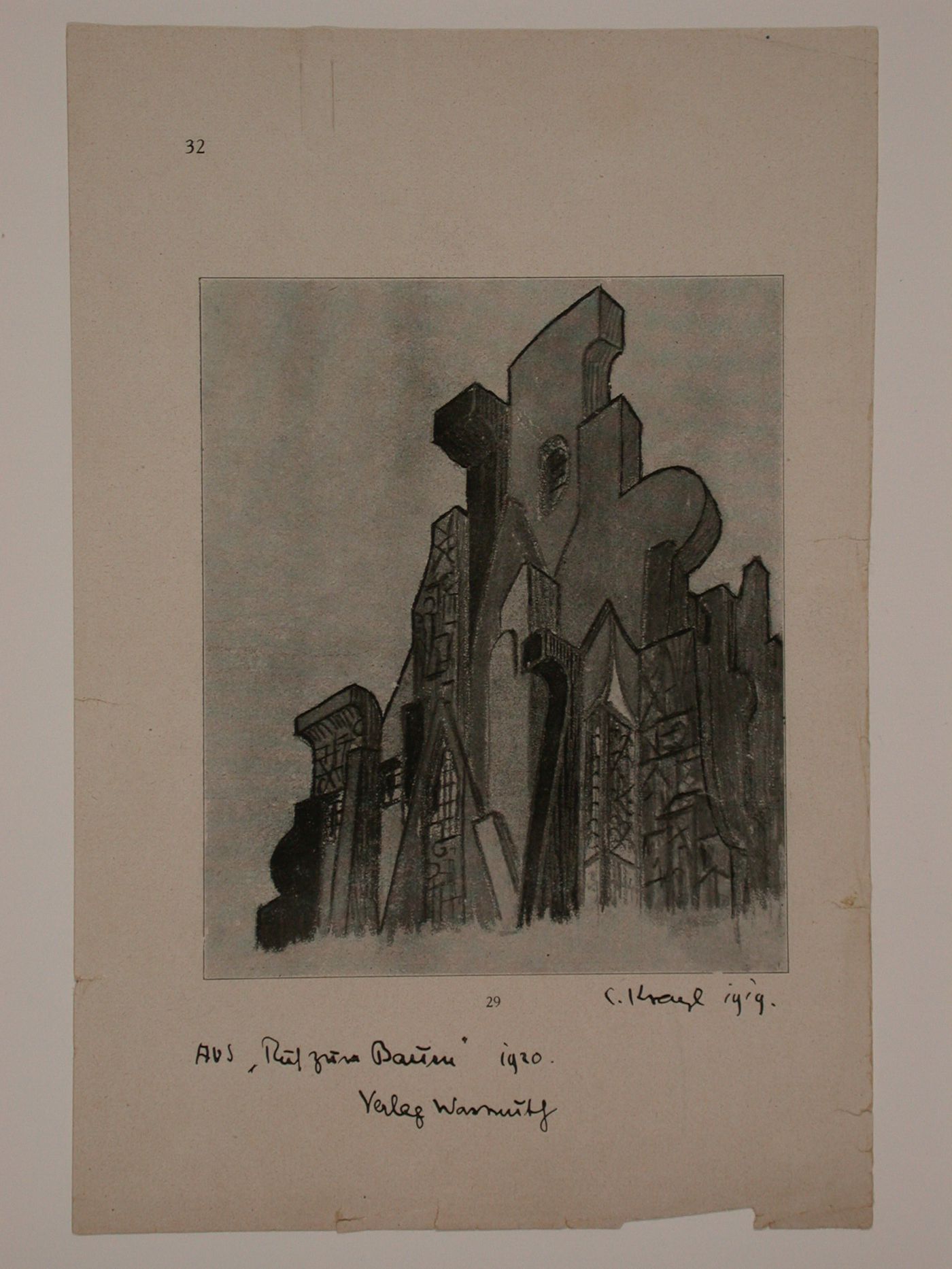 Drawing of an unidentified structure by Carl Krayl