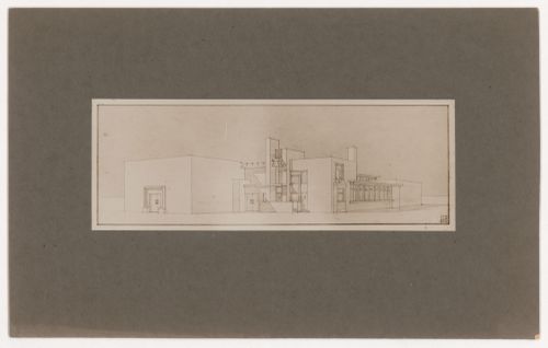 Photograph of a perspective drawing for a winery, Purmerend, Netherlands