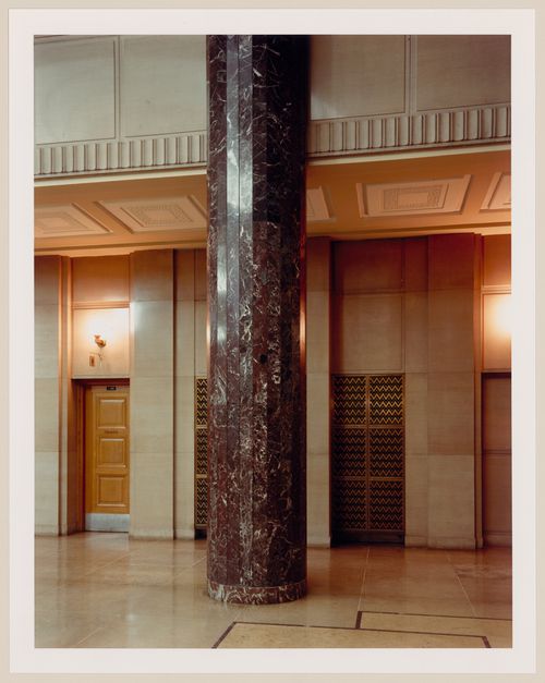 View of a column in the entrance hall, Université de Montréal, Montréal, Québec