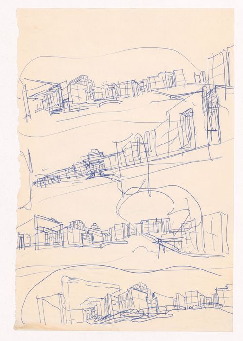 Sketch perspectives for Casa Marques Pinto, Porto, Portugal