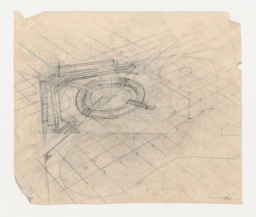 Los Angeles Municipal Airport: Preliminary drawing for a bird's-eye perspective
