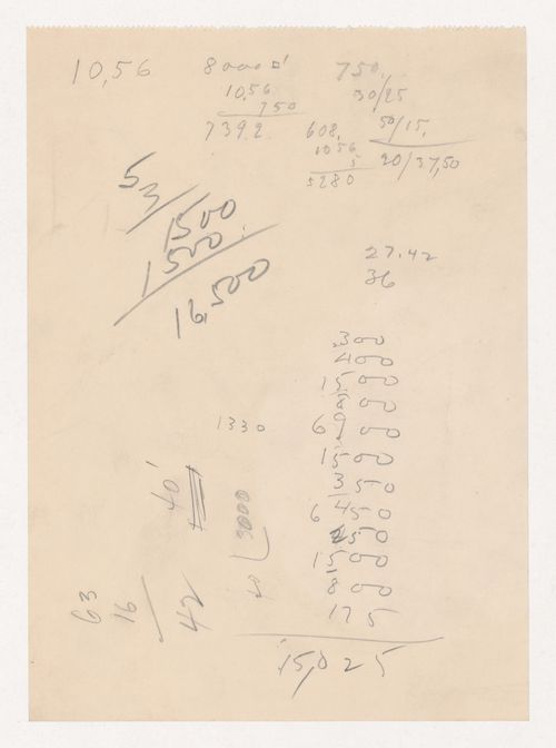 Calculations, probably for Illinois Institute of Technology