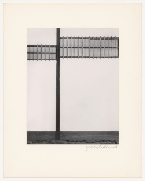 Detail of the southwest side of the New Palace (also known as the New Goten) showing two windows with shoji and bamboo mullions, Katsura Rikyu (also known as Katsura Imperial Villa), Kyoto, Japan