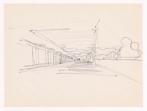 Sketch perspective for Motel em Vale de Canas, Coimbra, Portugal
