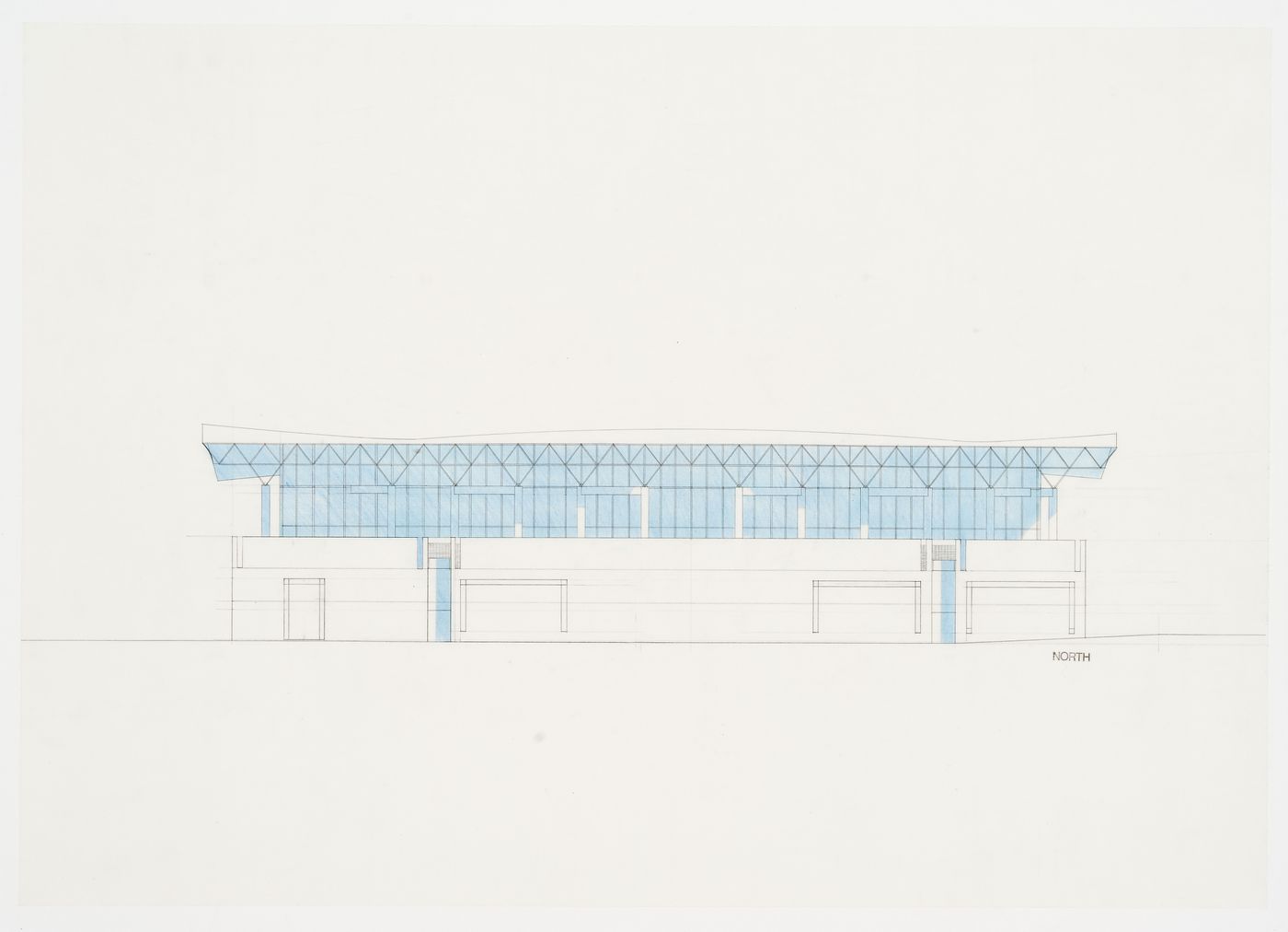 North elevation, Galaxy Toyama Gymnasium, Imizu, Toyama, Japan