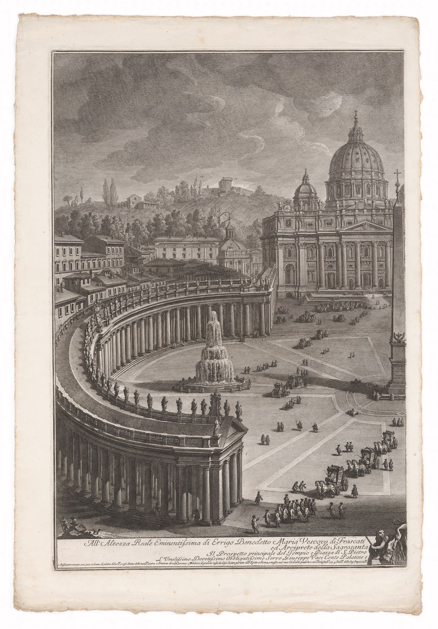 A view of the piazza and basilica of Saint Peter's, Rome