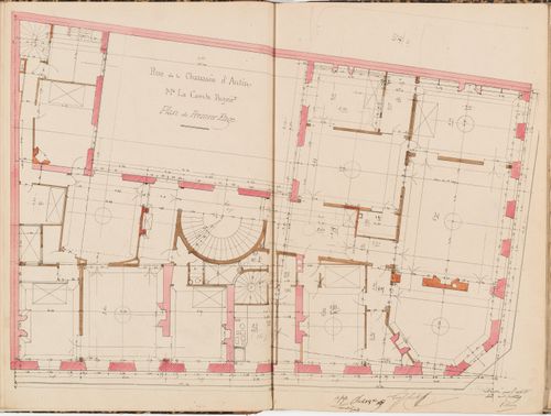 Contract drawing for an apartment house for Monsieur Le Comte, Paris: First floor plan