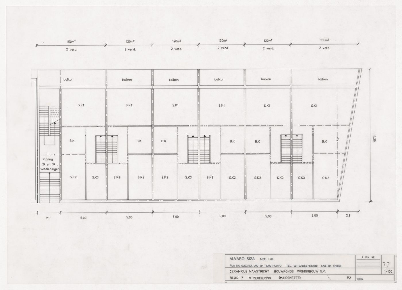 Floor plan for Ceramique Terrein Blocos de habitação e escritórios, Maastrich, the Netherlands