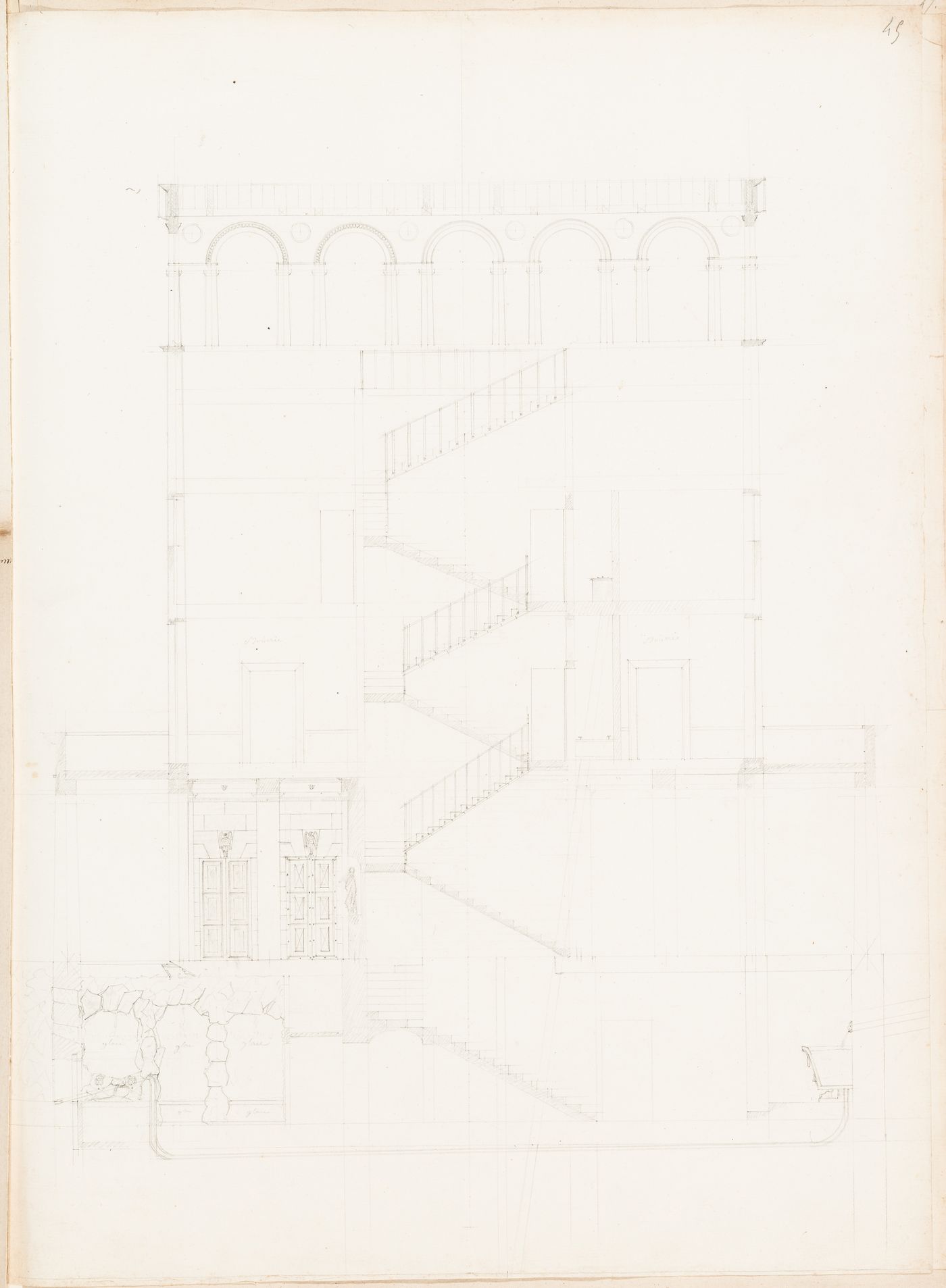 Section through a country house