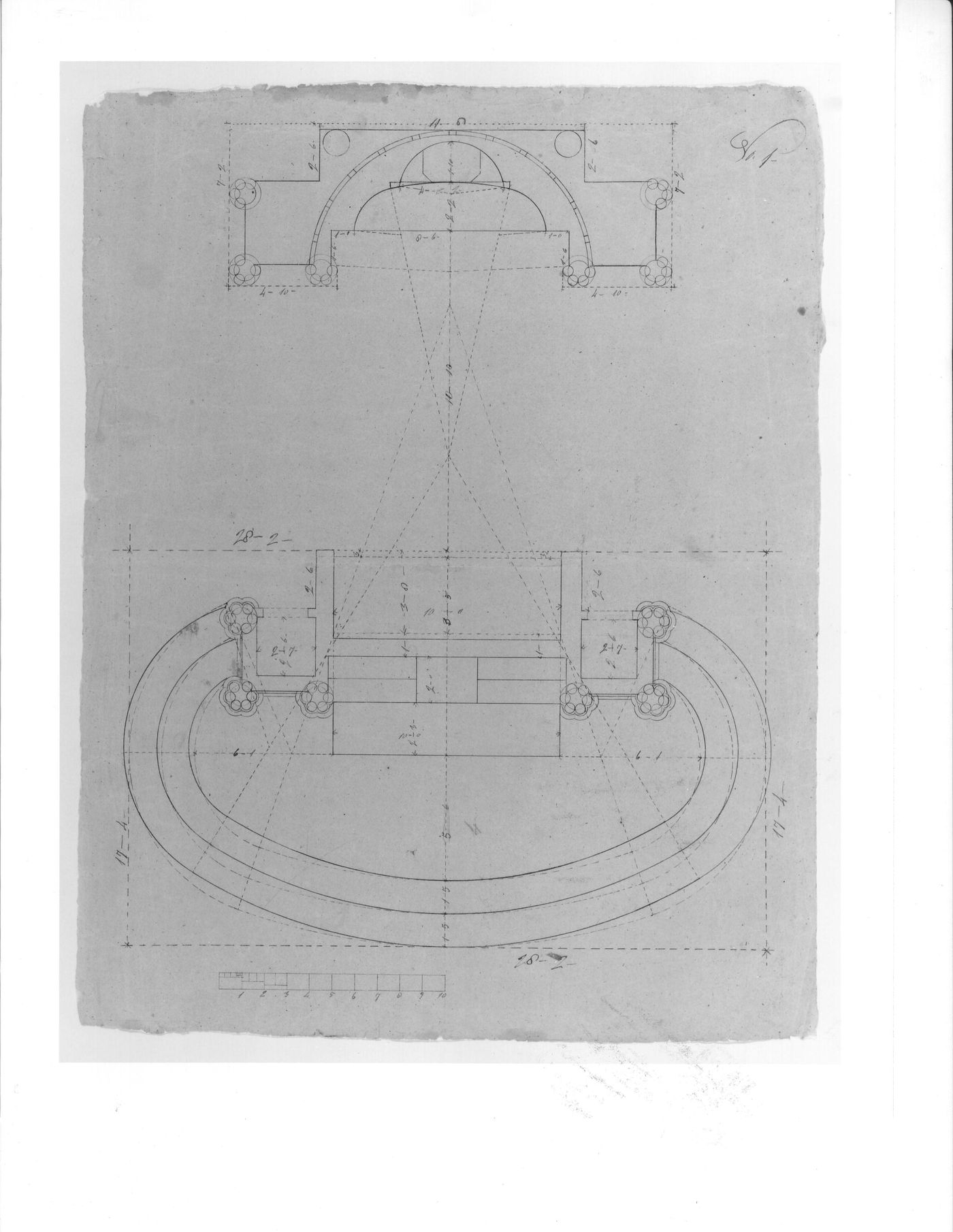 Plan for the retable for Notre-Dame de Montréal