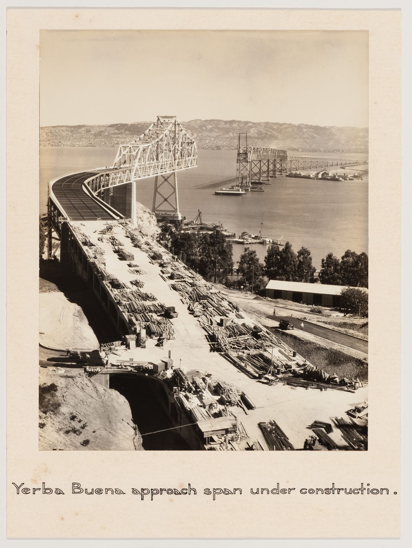 San Francisco - Oakland Bay Bridge under construction, San Francisco, California