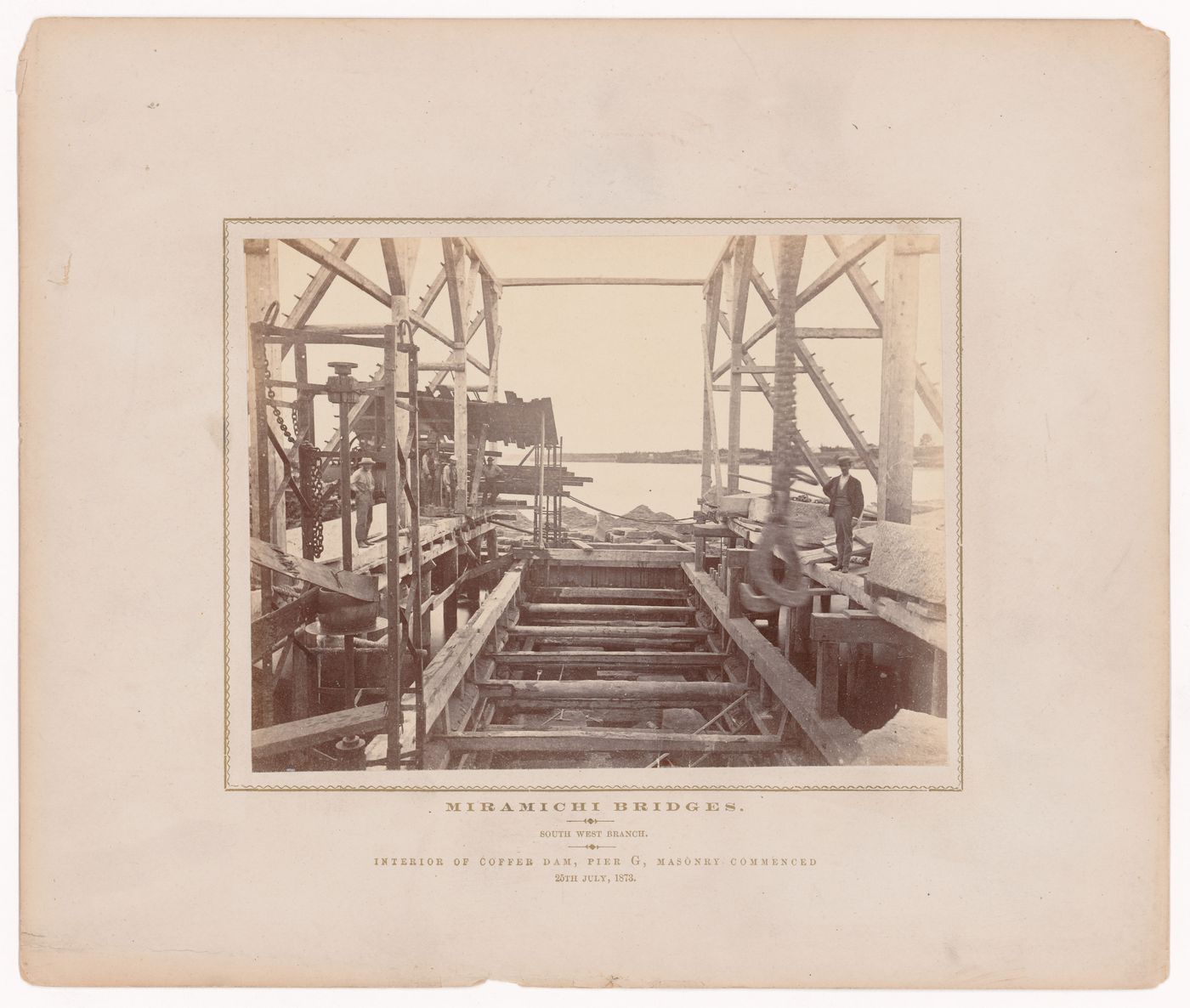 Miramichi Bridges under construction, Miramichi Bay, New Brunswick