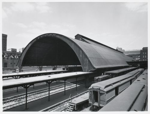 View of train shed and tracks, Chicago, Illinois