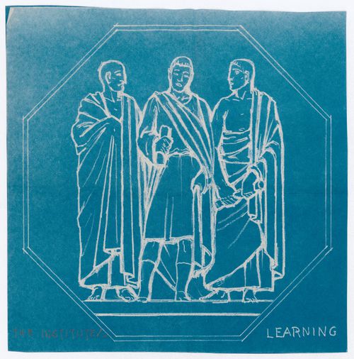 Motif titré "LEARNING", bas-relief de la porte double de l'entrée principale, Cour suprême du Canada, Ottawa, Ontario, Canada