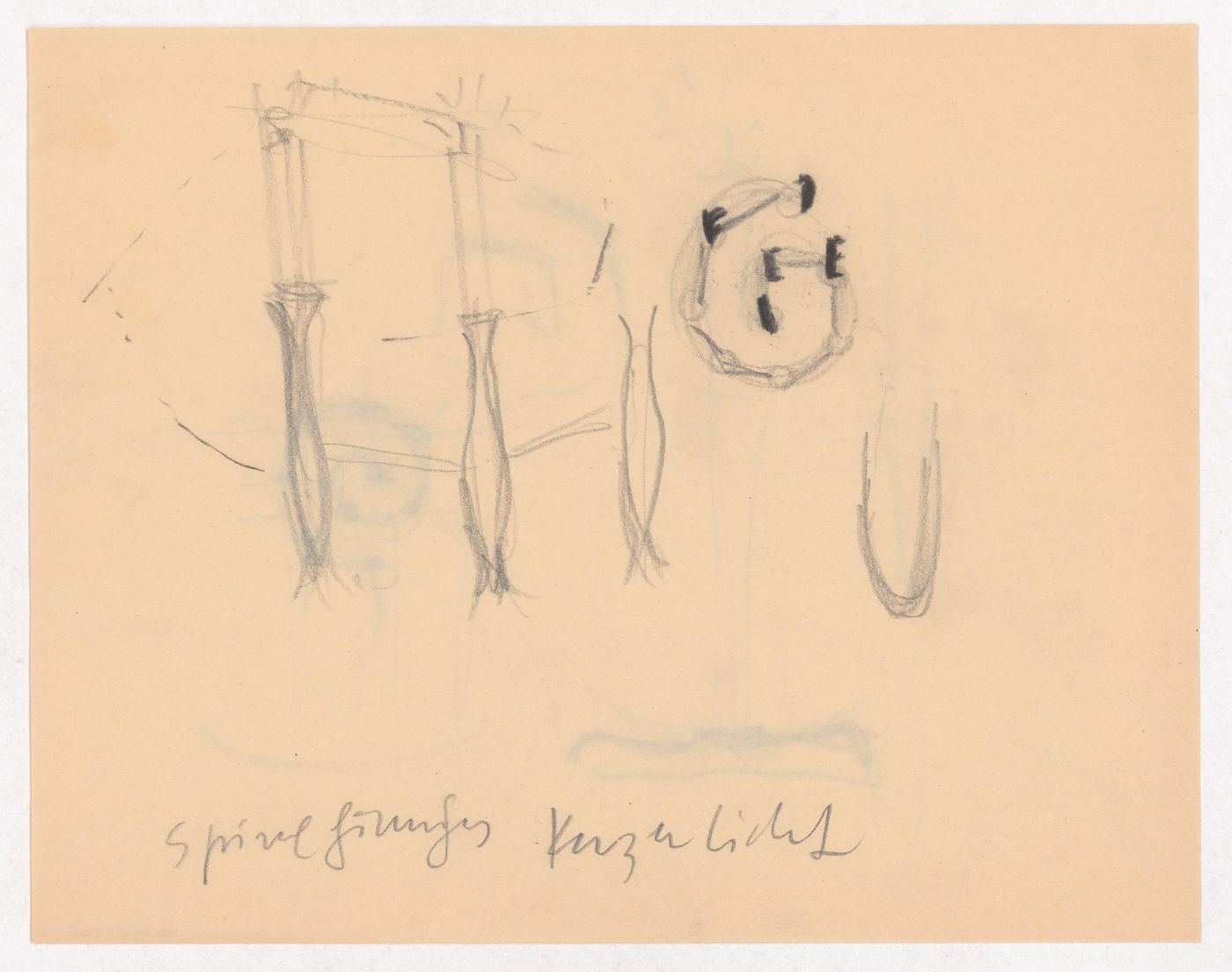 Sketch elevations for spirals and candlesticks for the E,D,E,N, Pavilion, Rheinfelden, Switzerland
