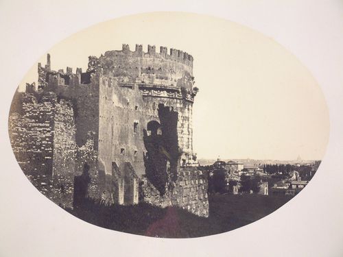 View of the Mausoleum of Caecilian Metella, Rome, Italy