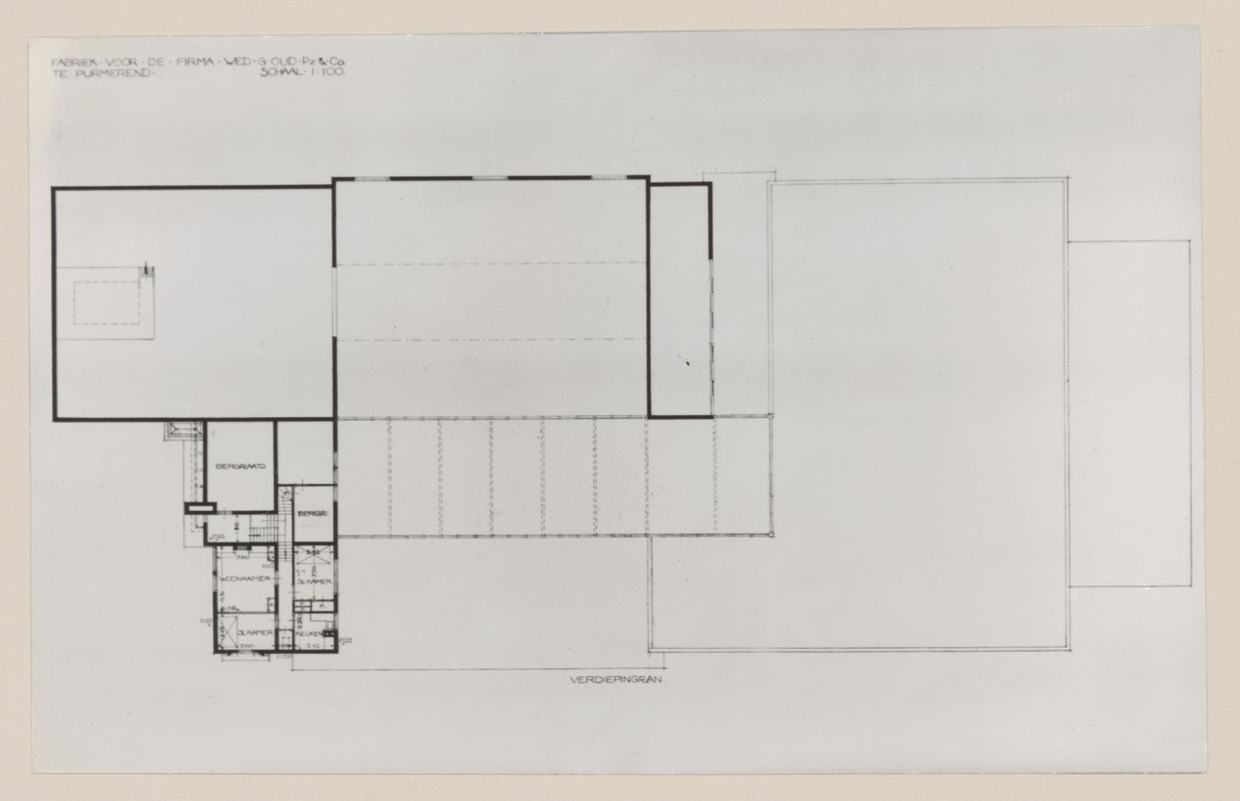 Photograph of floor plans for a winery, Purmerend, Netherlands