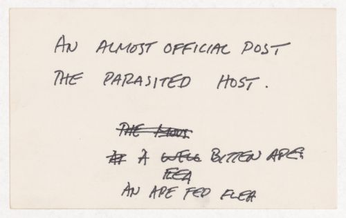 An almost official post the parasited host / A flea bitten ape an ape fed flea