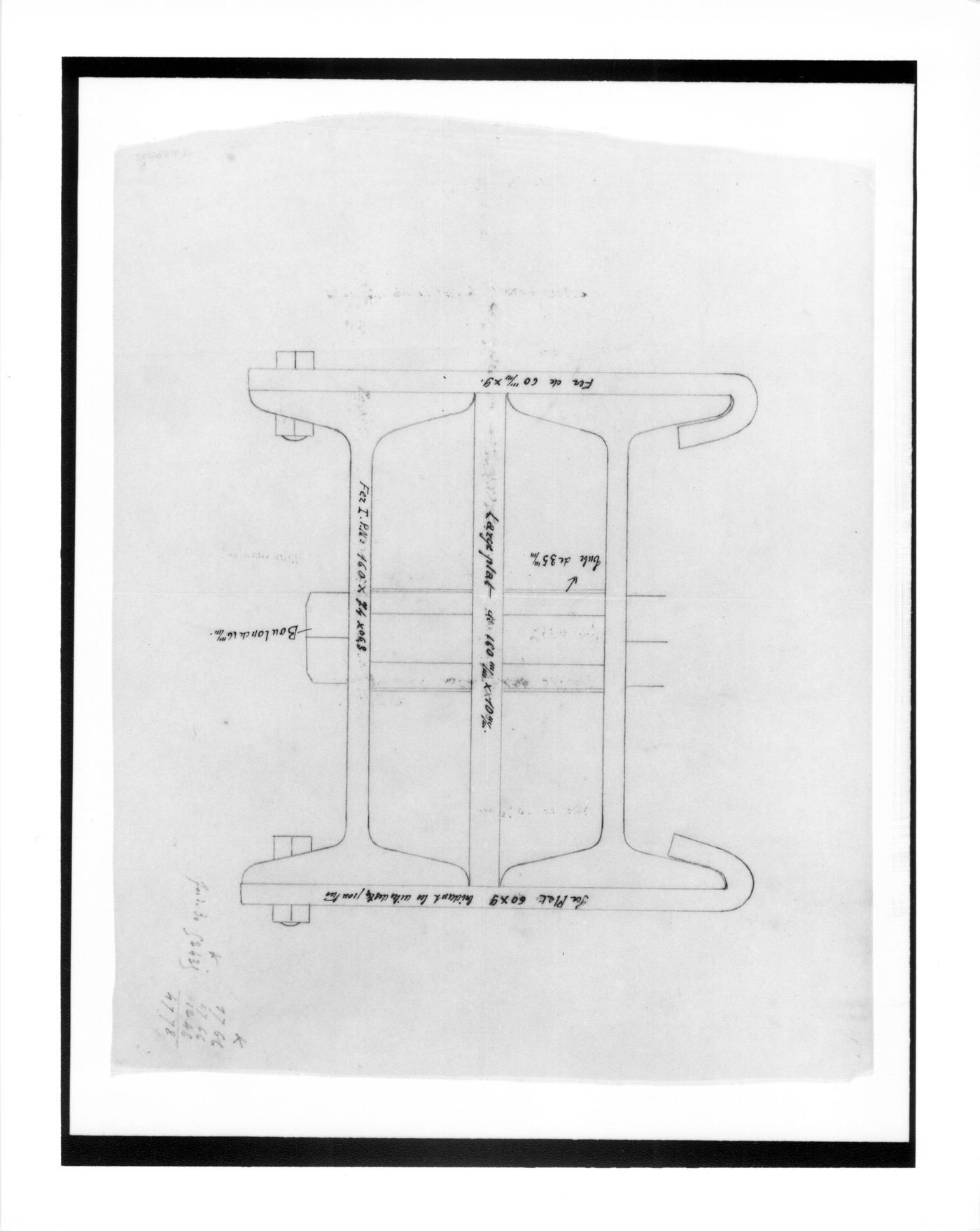 Drwgs rel.to Chateau deLanchneil(?)-iron structure detail