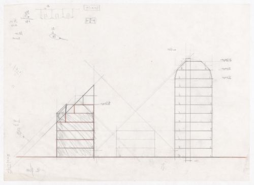 Sketch section for Plano Urbanístico Boulevard Brune, Paris, France