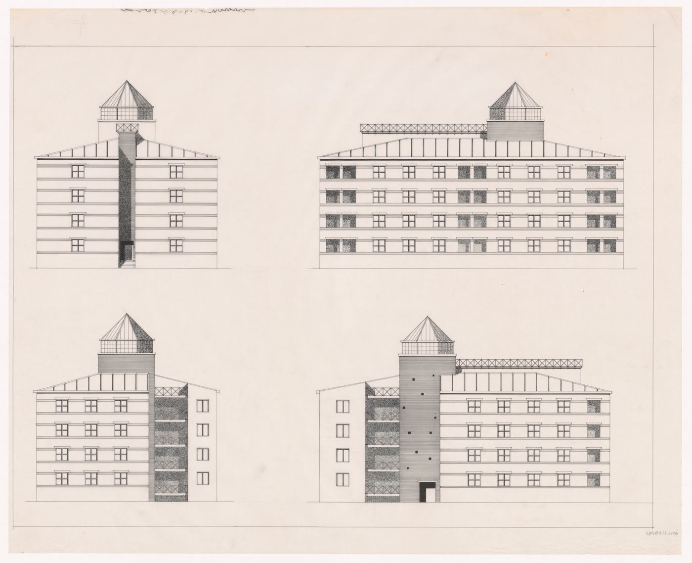 Elevations for Casa d'abitazione nella Rauchstrasse, Berlin, Germany