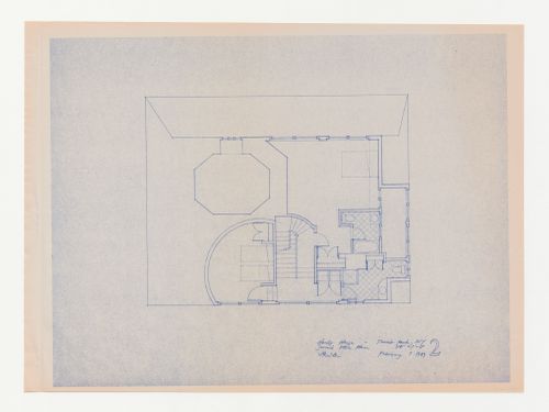 Second floor plan for the Hanks-Paré Residence, Tuxedo Park, New York