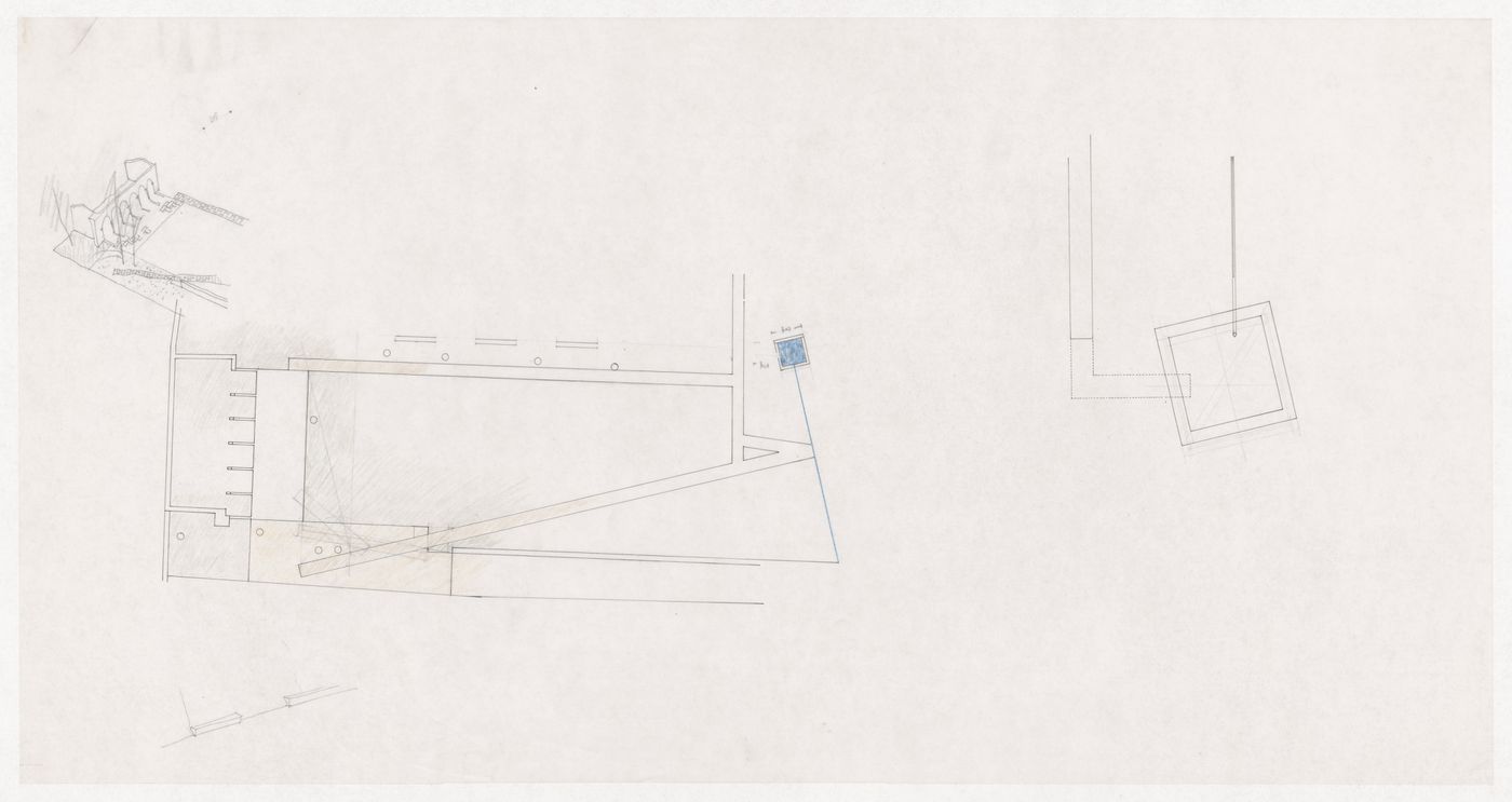 Plan, details, and sketch axonometric view for Parque de Santo Domingo de Bonaval, Santiago de Compostela, Spain