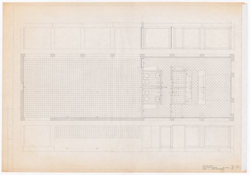 Garage and bar floor plan and sections for Casa J. M. Teixeira, Quinta do Forno, Briteiros - Guimarães, Portugal