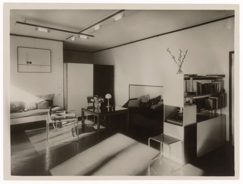 Interior view of the living room of Moholy-Nagy's house showing furniture designed by Marcel Breuer, Bauhaus Masters' Housing, Dessau, Germany