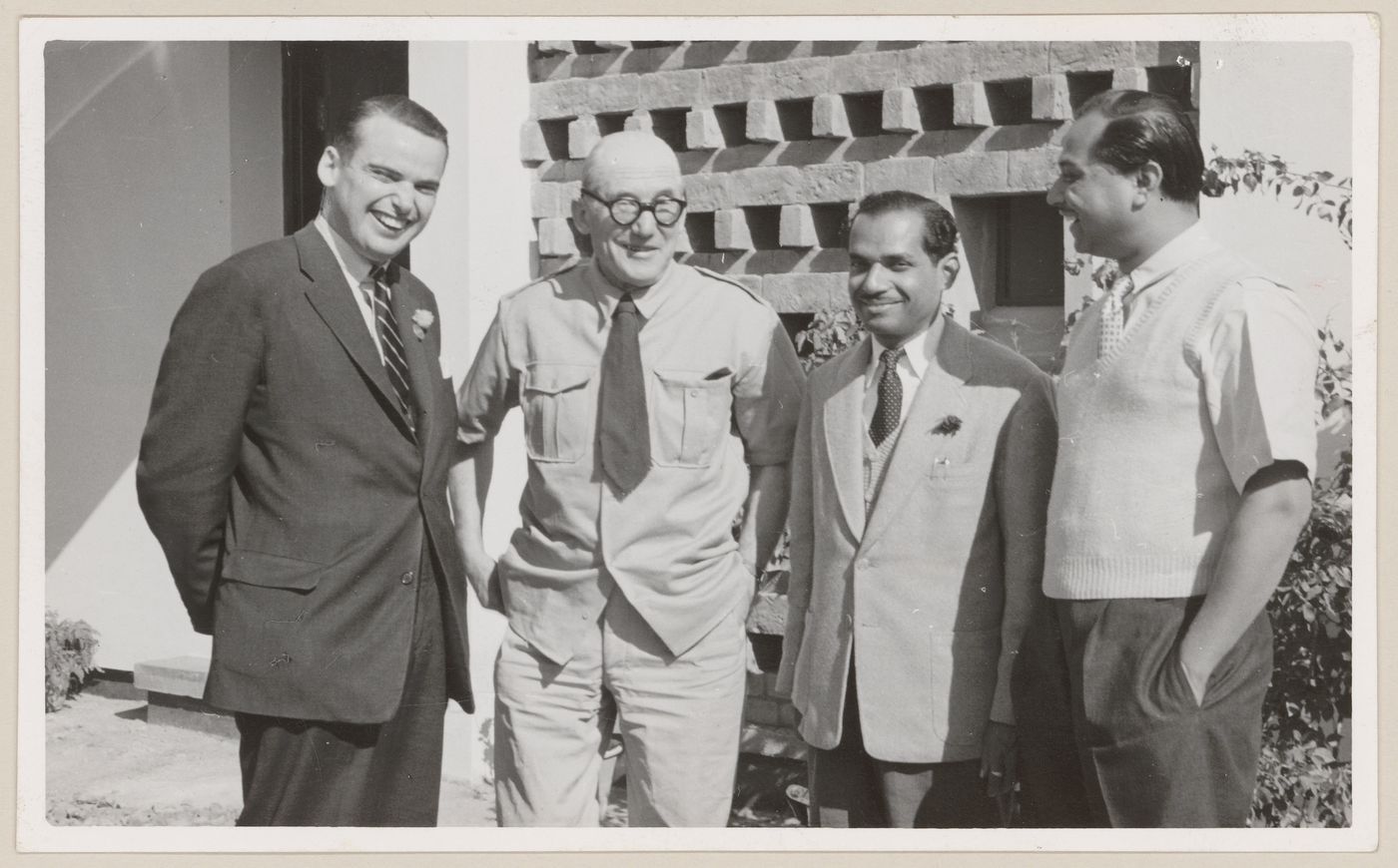Parkin, Le Corbusier, and their colleagues in India, probably in Chandigarh