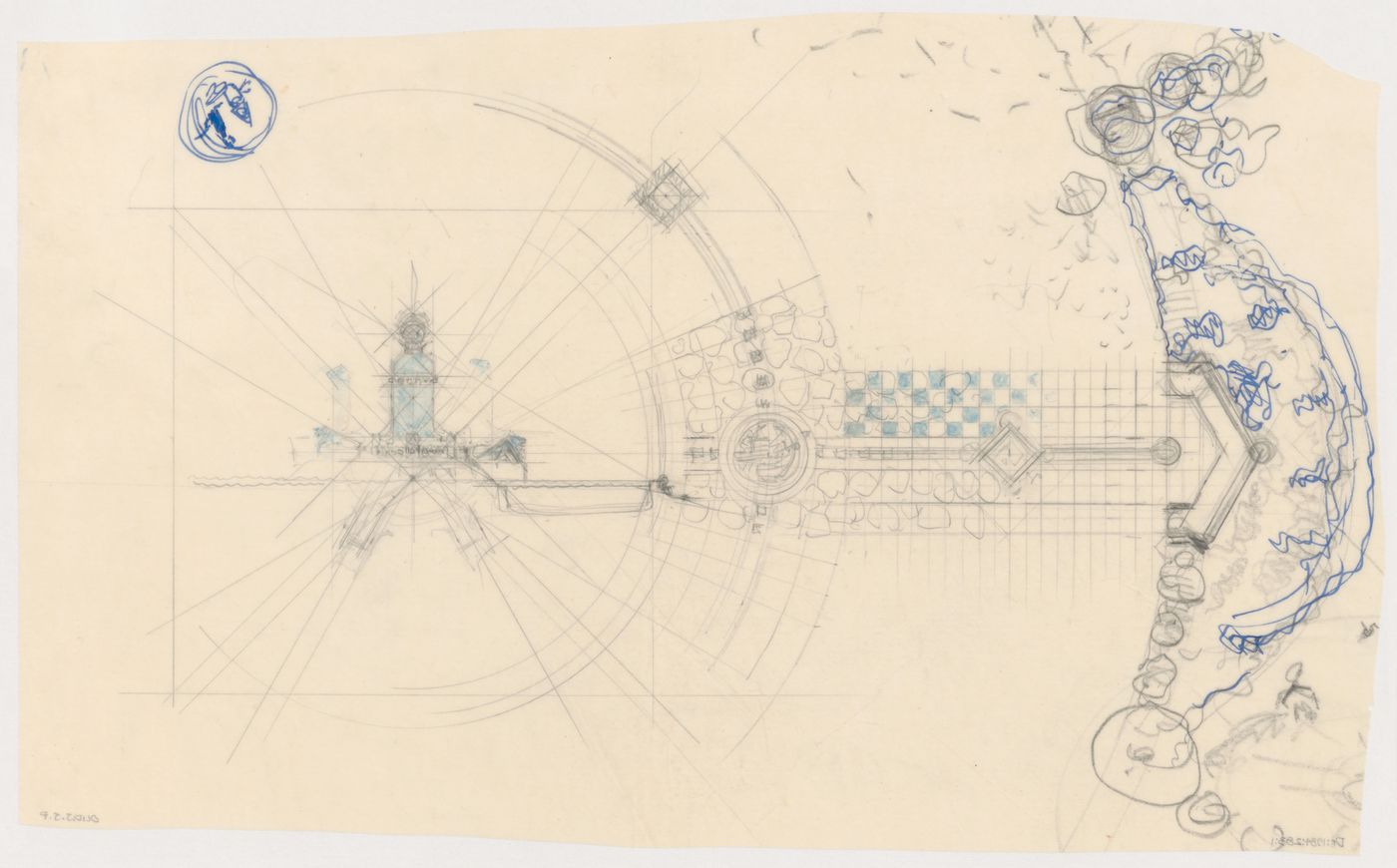 Plan, elevation and section for a war memorial which also commemorates the 100th anniversary of the N.V. Assurantie-Maatschappij van 1845 Insurance Company, The Hague, Netherlands