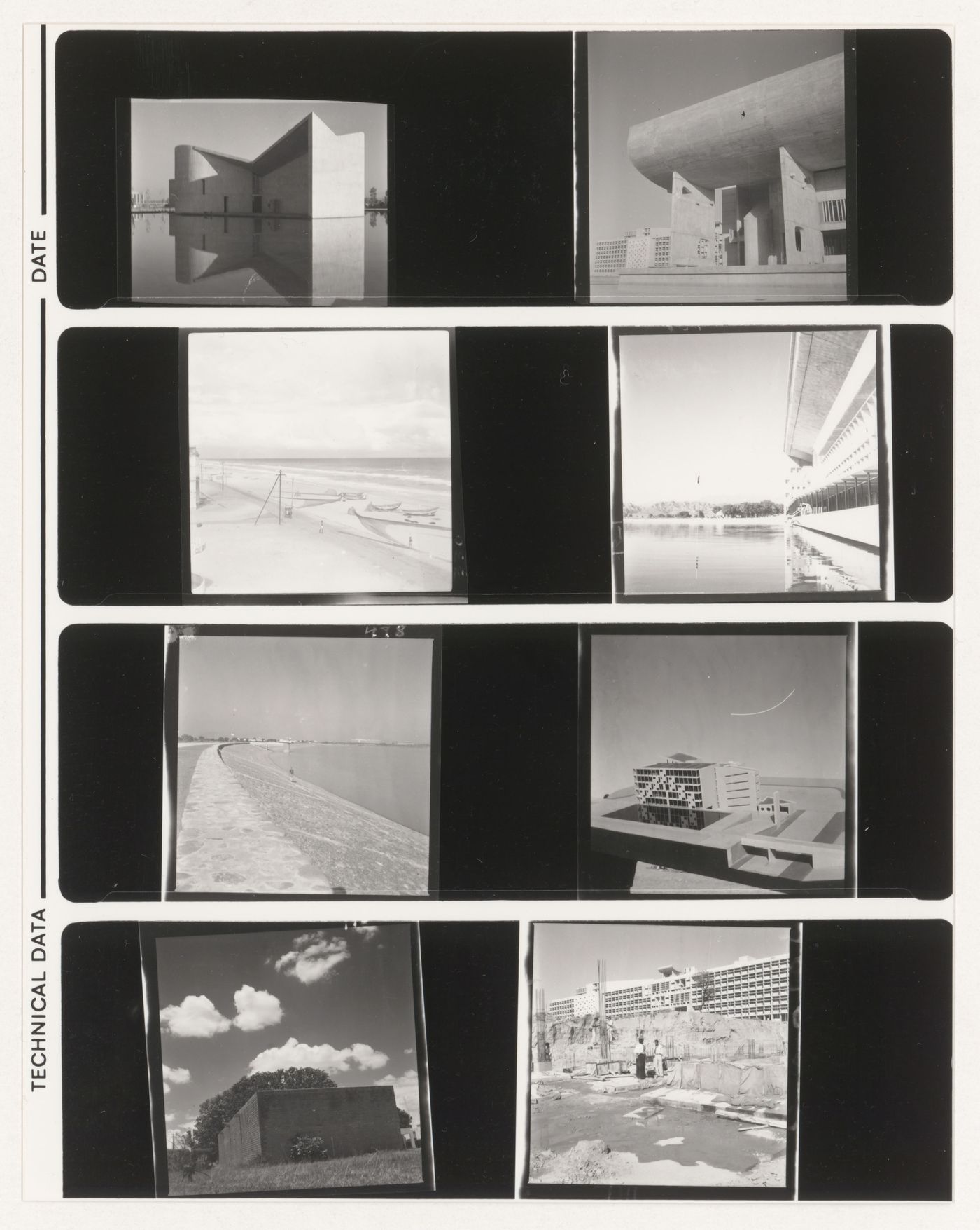 Contact sheet with views of Chandigarh, India