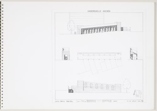 Kaiserplatz, Aachen, Germany: elevations, section and plans