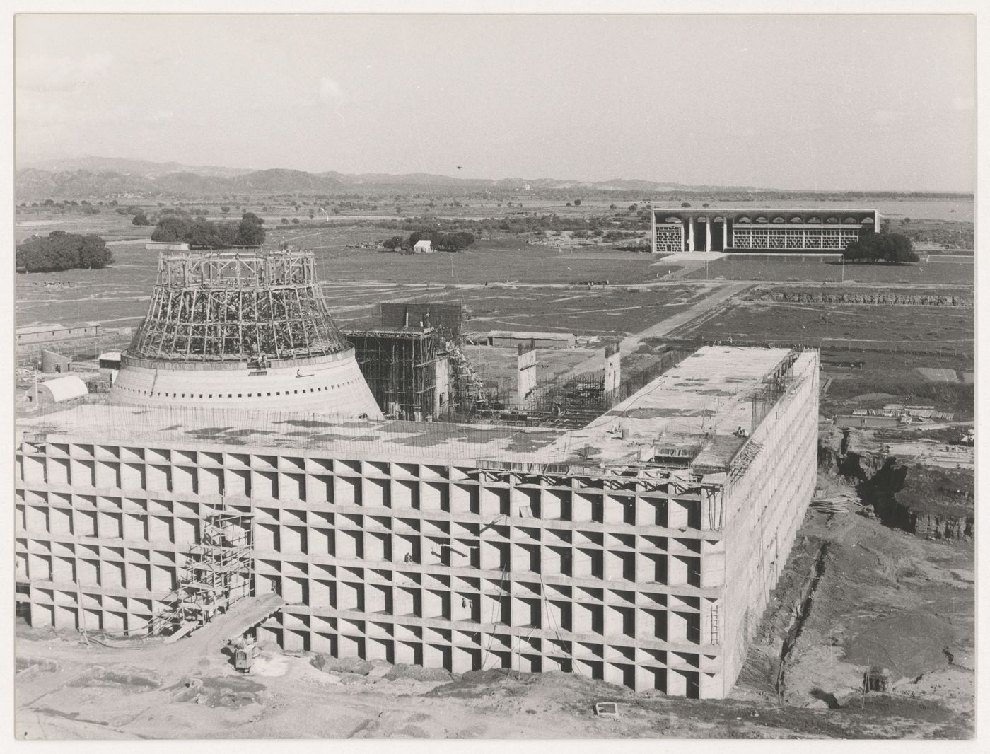 View of the Assembly under construction with the High Court in the background, Capitol Complex, Sector 1, Chandigarh, India