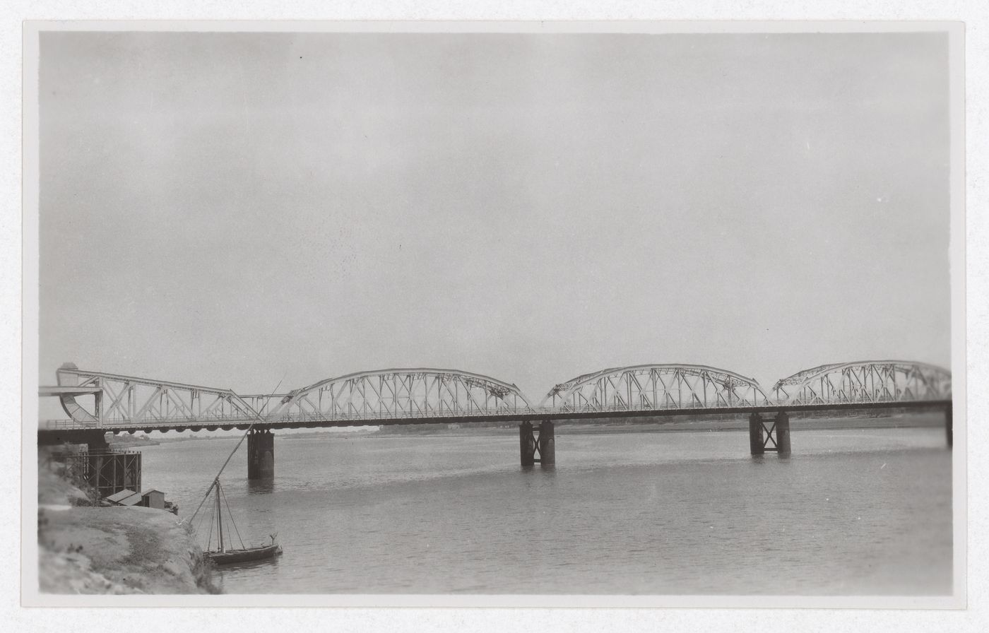 Landscape view of the Blue Nile Road and Railway Bridge, Khartoum, Sudan