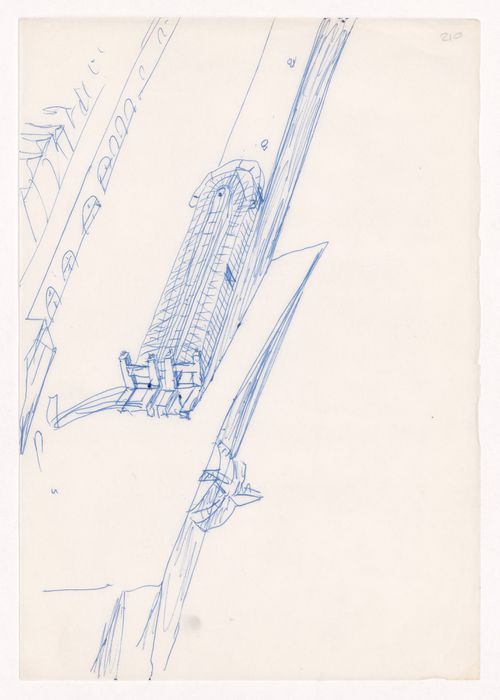 Sketch axonometric view for Mercado da Ribeira, Porto, Portugal