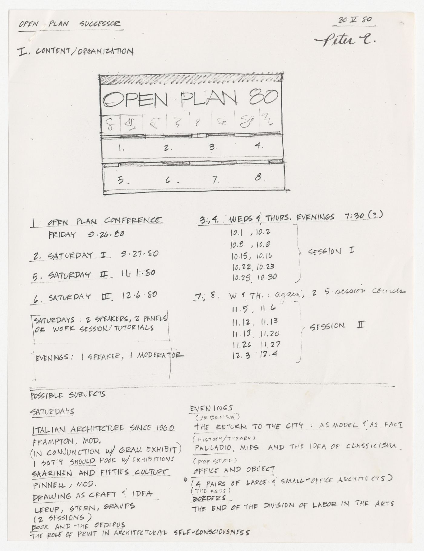 Notes for Open Plan successor