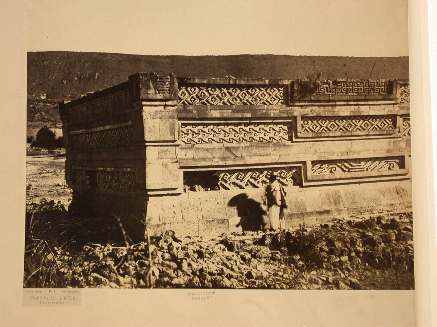 Partial view of the principal façade of the Palace of the Columns, Mitla, Mexico