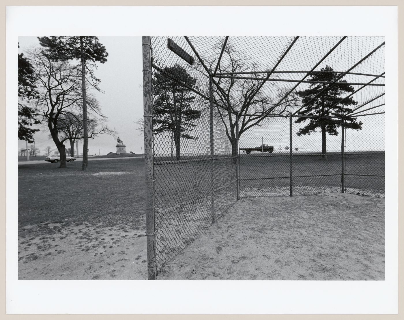Baseball diamond screen, Seaside Park, Bridgeport, Connecticut