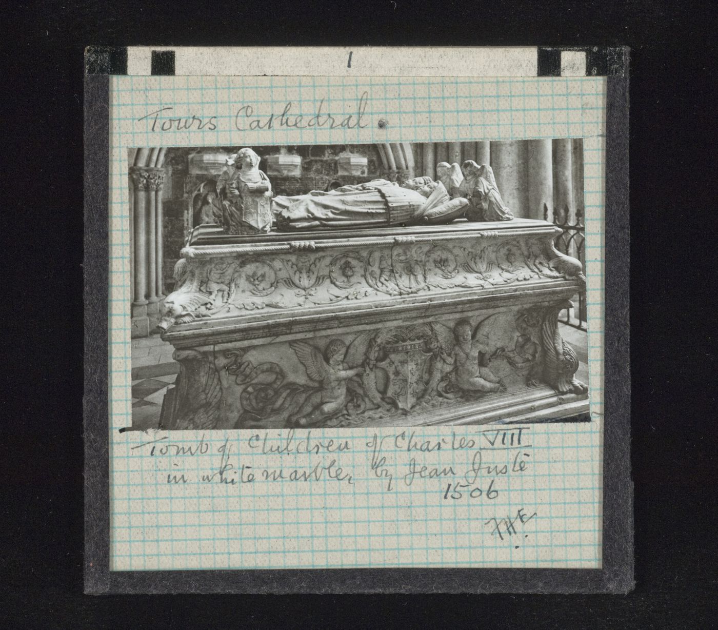 View of white marble tomb of children of Charles VIII, Saint-Gatien Cathedral, Tours, Indre-et-Loire, France