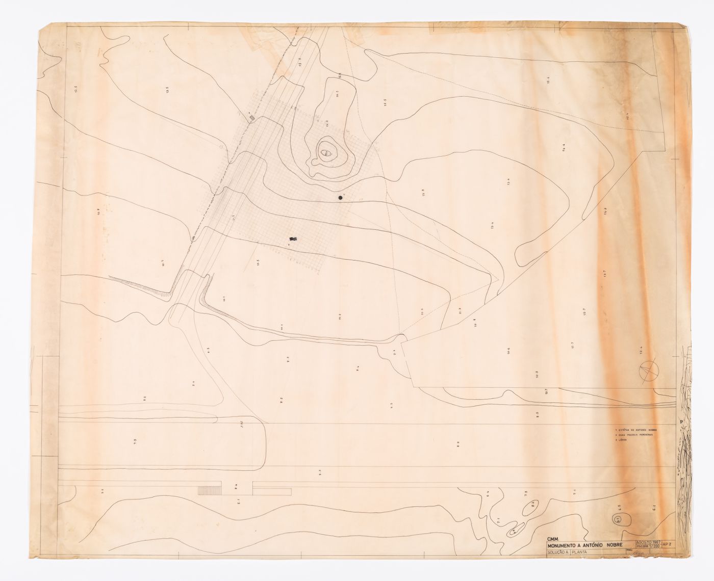 Topographic plan for Monument to the poet António Nobre, Leça da Palmeira, Matosinhos, Portugal