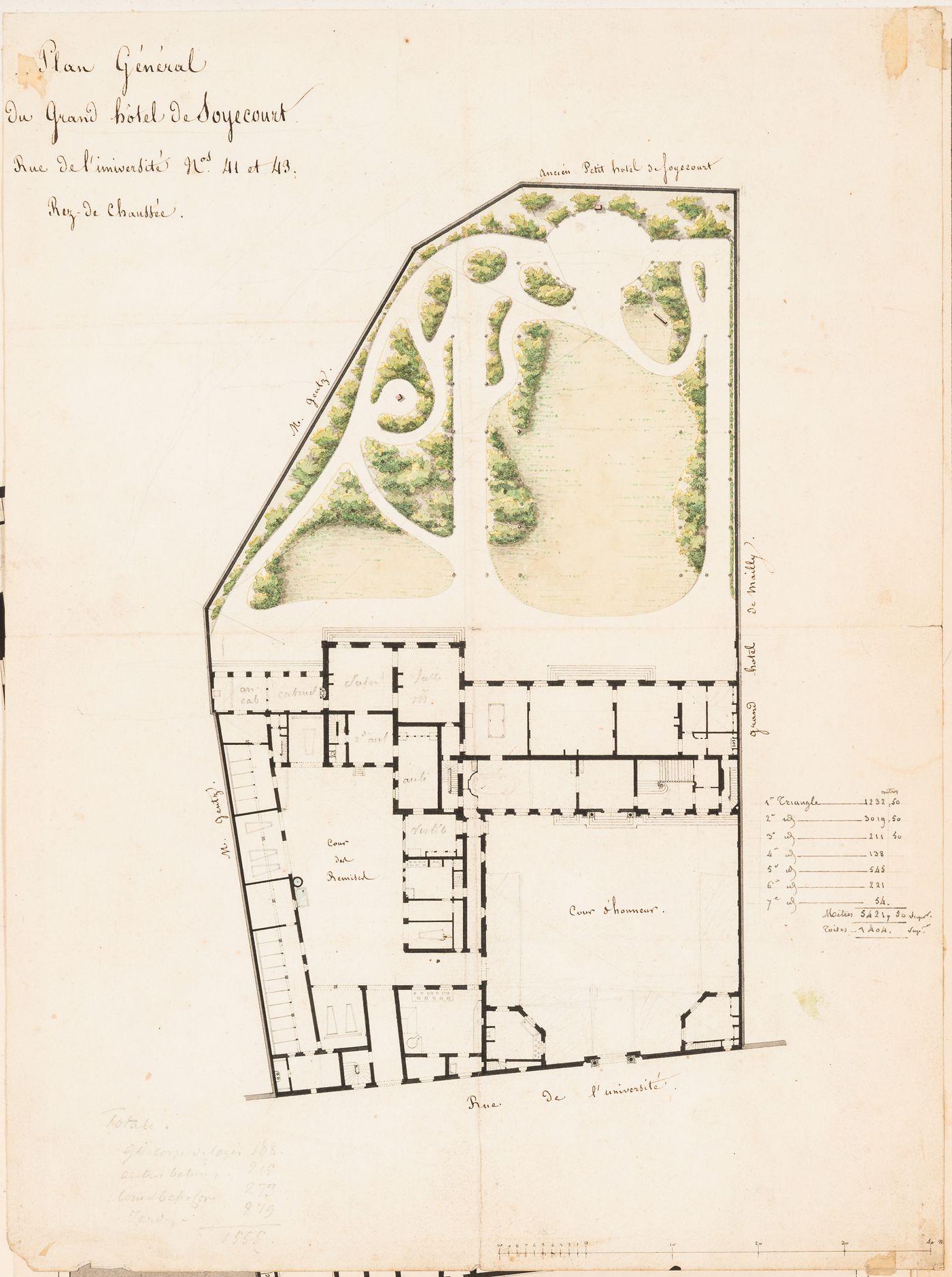 Hôtel de Soyécourt, Paris: Ground floor plan