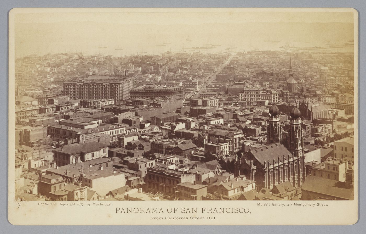 Section 7 of 11 of Panorama of San Francisco, from California Street Hill, California