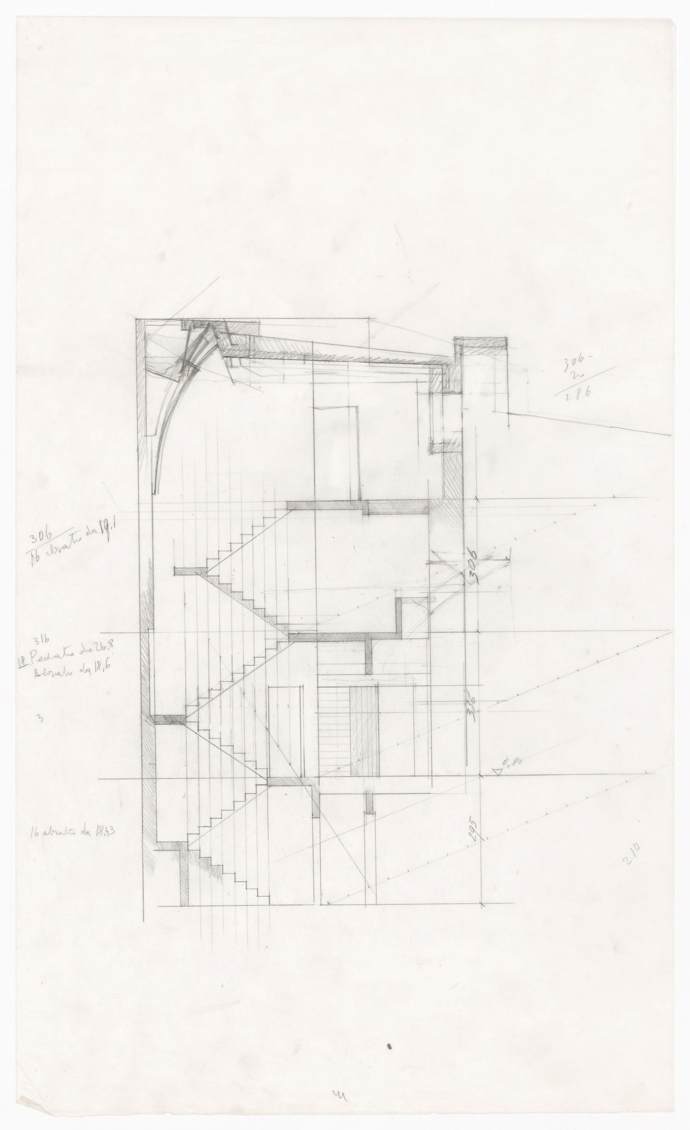 Section for Casa Miggiano, Otranto, Italy