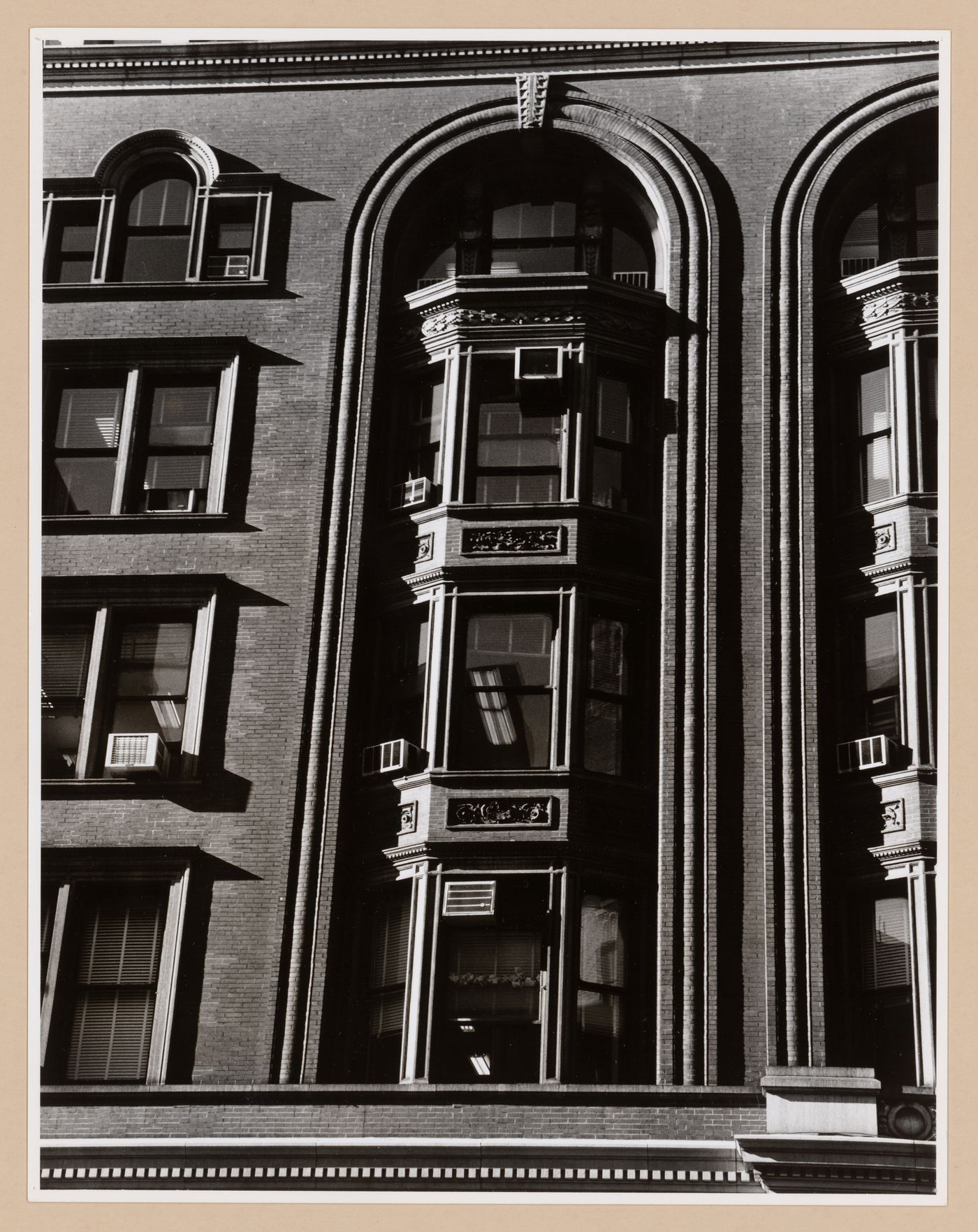 Partial view of a skyscraper showing fenestration, New York City, United States