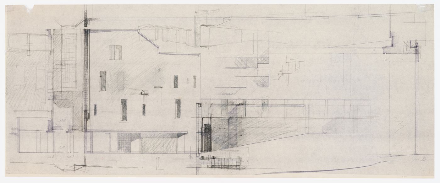 Study of the windows on the west façade with view of courtyard for Casa Miggiano, Otranto, Italy