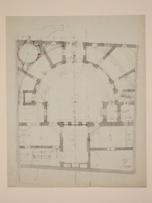 Maison rue Pelletier,travaux privés - plan, upper floor; pencil, pen,