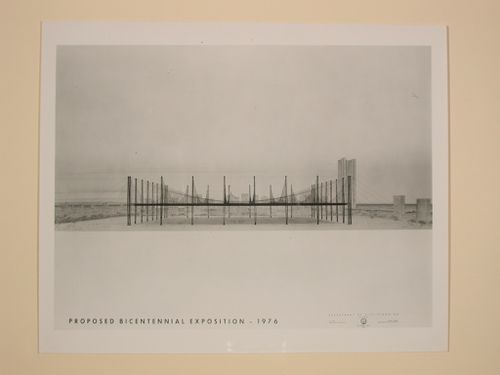 Photograph of a model for the Suspension System Proposal for the 1976 Chicago World's Fair