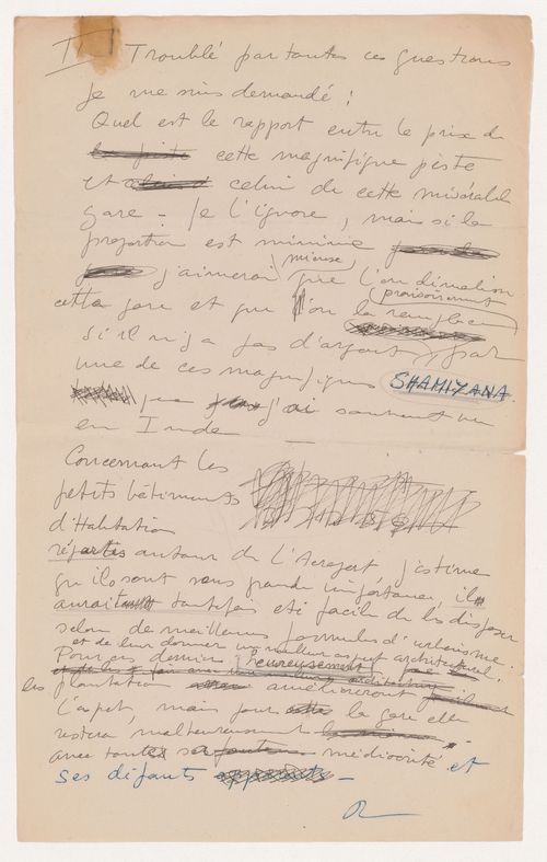 Text entitled "À propos de l'Aéroport de Chandigarh"